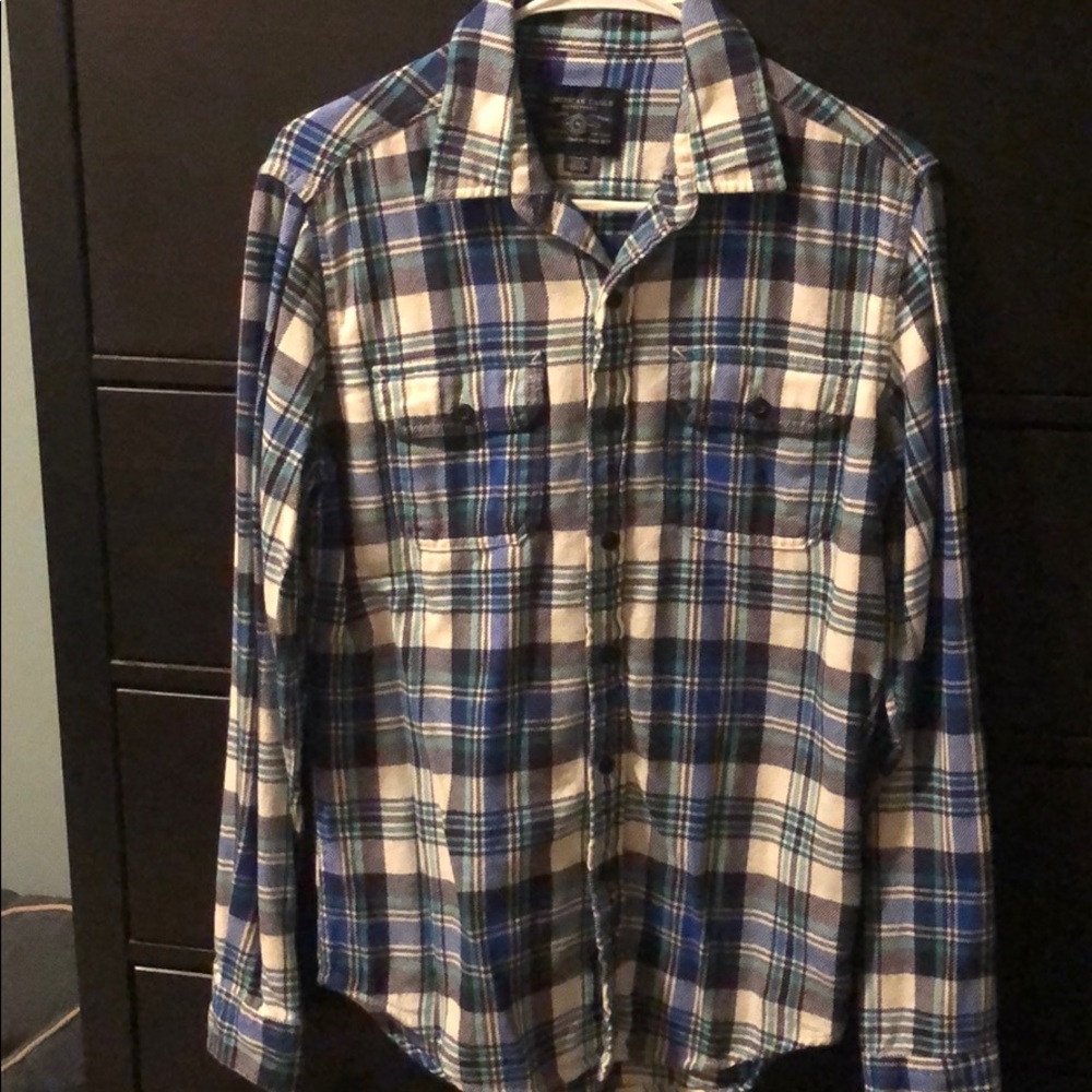 Men’s American Eagle Flannel Blue/Gray/White